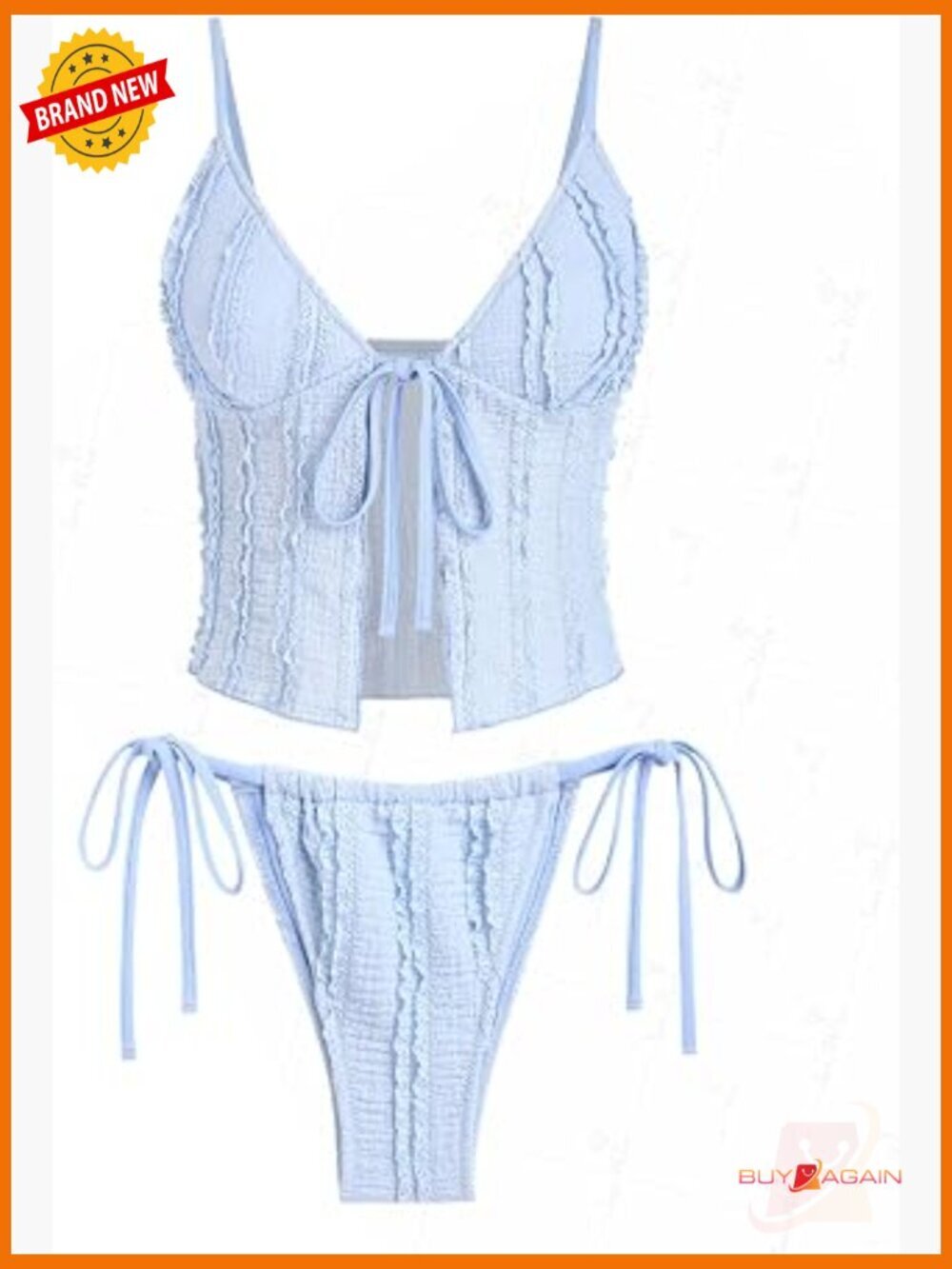 Textured Jacquard Tankini Set with Adjustable Straps and Removable Pads